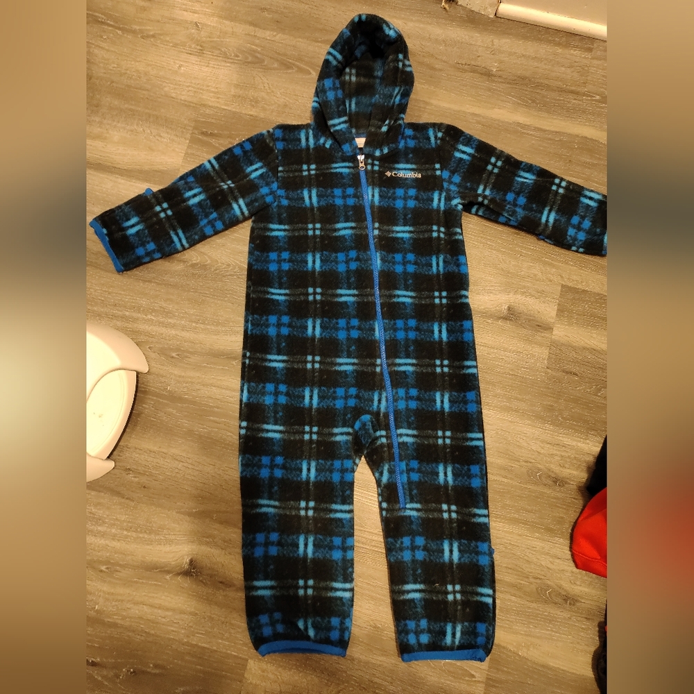Columbia Blue and Black Plaid Onesie